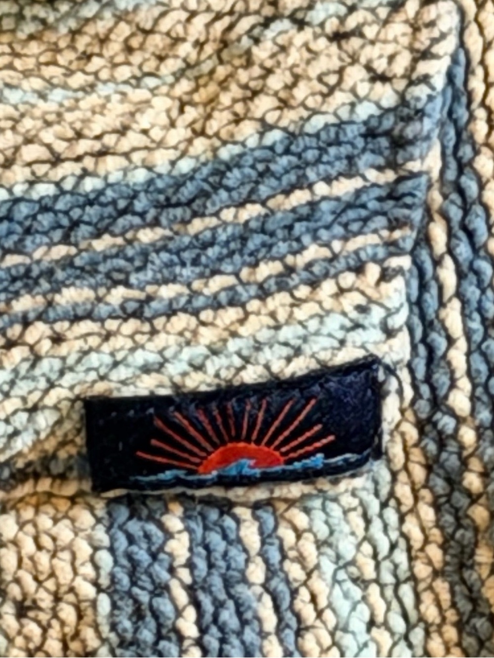 Faherty Striped Baja Beach Hoodie in Blue and Cream - Picture 5 of 6